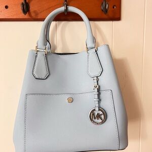 Michael Kors Greenwich Saffiano Medium Powder Blue Satchel/Tote Bag